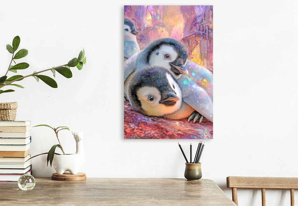 Premium Textil-Leinwand Drollige Pinguine
