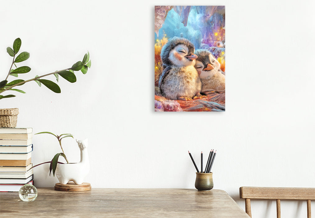 Premium Textil-Leinwand Drollige Pinguine
