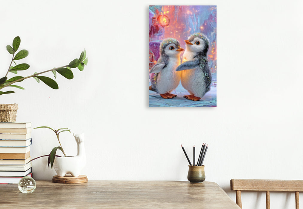 Premium Textil-Leinwand Drollige Pinguine