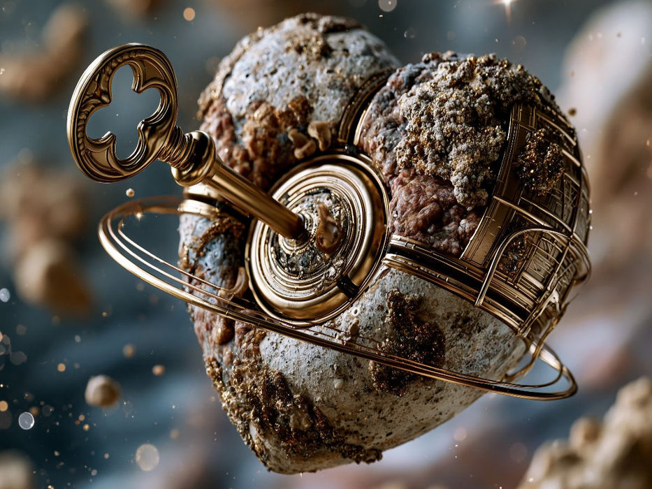 Herzplanet mit schwebendem Goldschlüssel - CALVENDO Foto-Puzzle'