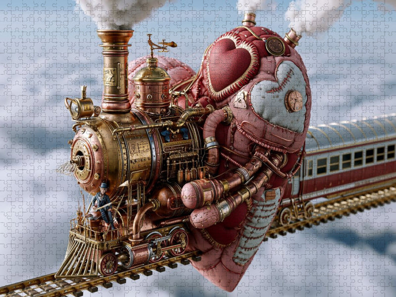 Herzlokomotive auf schwebenden Schienen - CALVENDO Foto-Puzzle'