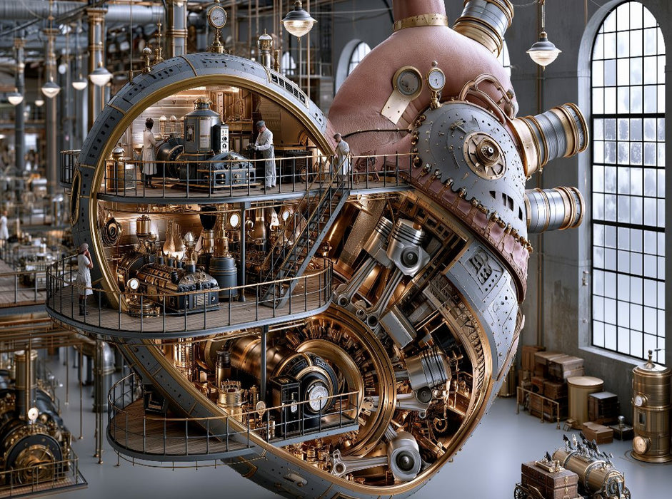 Mechanisches Herz in einer Fabrikhalle - CALVENDO Foto-Puzzle'