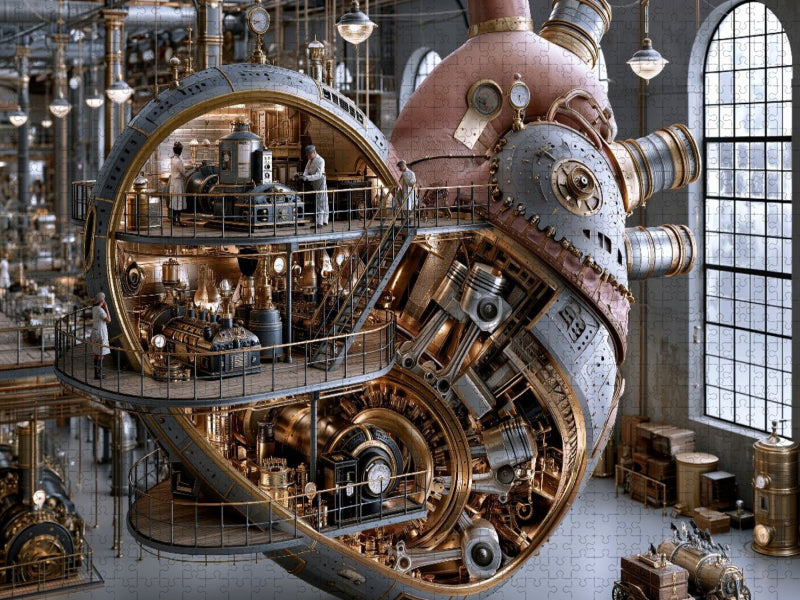 Mechanisches Herz in einer Fabrikhalle - CALVENDO Foto-Puzzle'