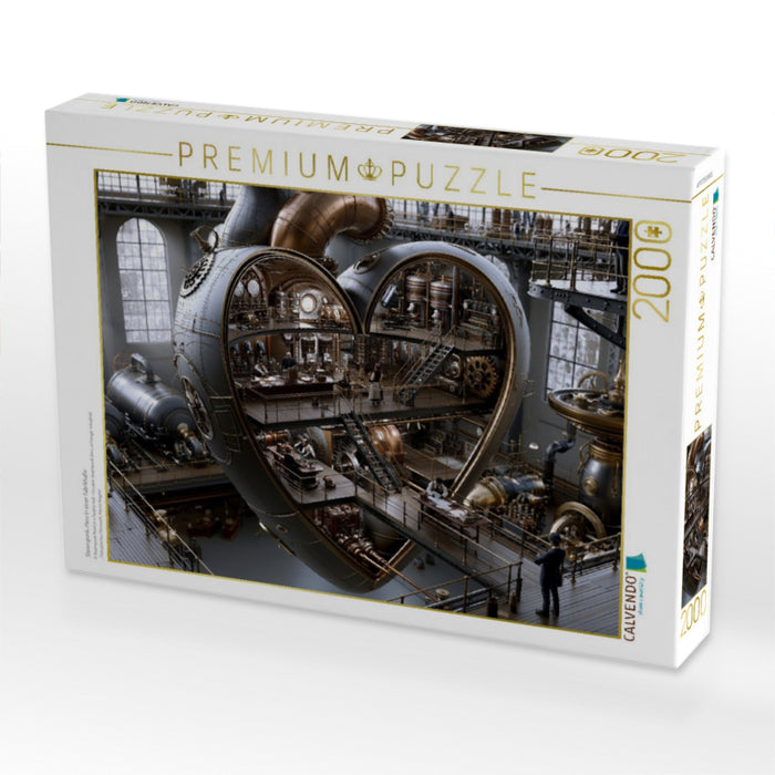 Steampunk-Herz in einer Fabrikhalle - CALVENDO Foto-Puzzle'