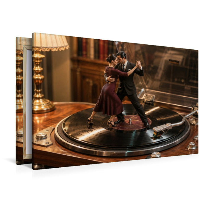 Premium Textil-Leinwand Tango auf schwarzem Vinyl