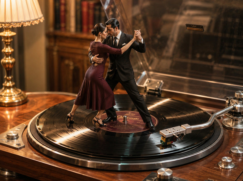 Tango auf schwarzem Vinyl - CALVENDO Foto-Puzzle'