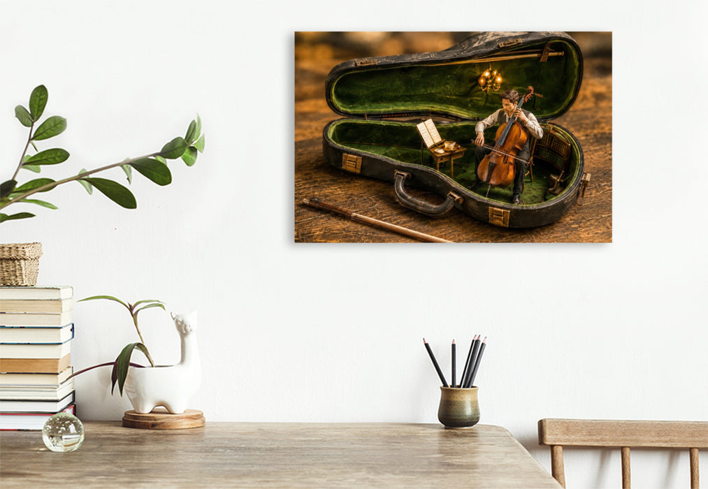 Premium Textil-Leinwand Melodie im verborgenen Koffer