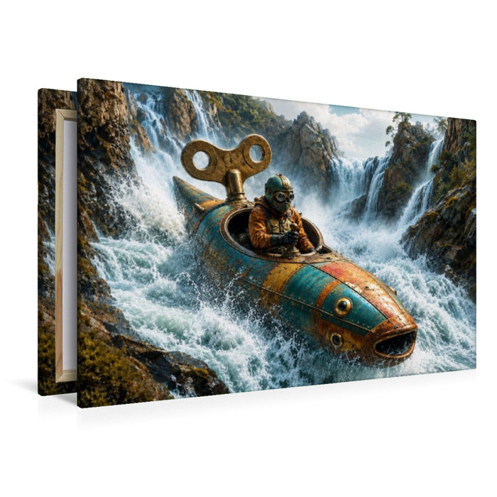 Premium Textil-Leinwand Der Stromschnellenfisch