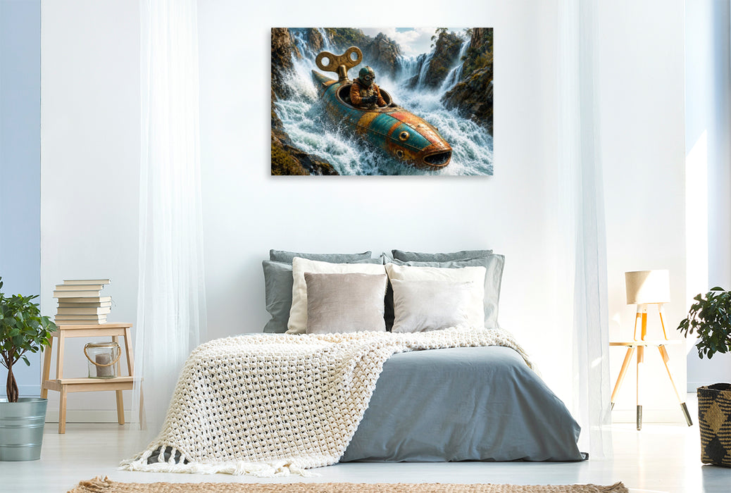 Premium Textil-Leinwand Der Stromschnellenfisch