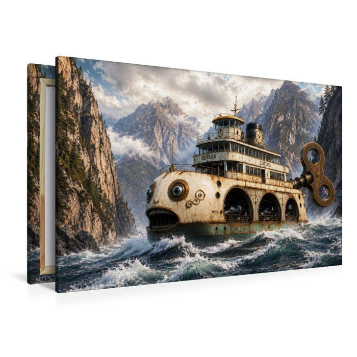 Premium Textil-Leinwand Die Fjordfähre