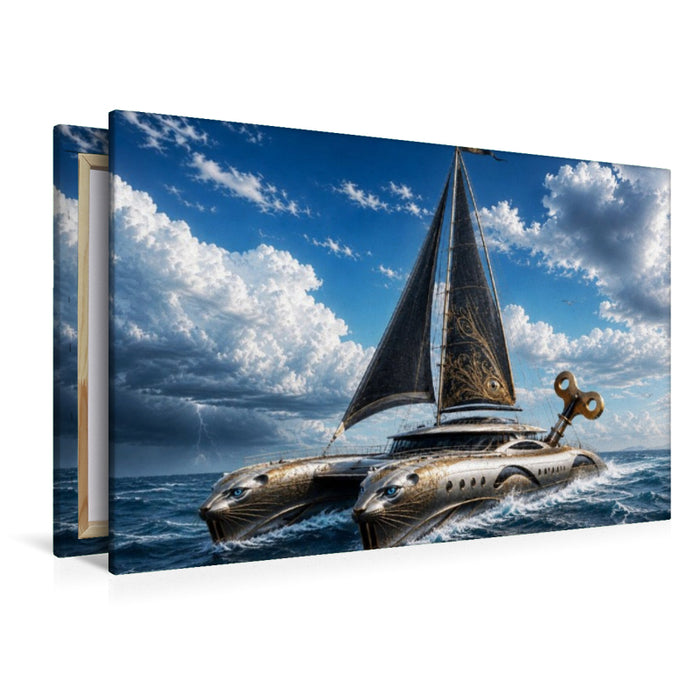 Premium Textil-Leinwand Der Katamaran