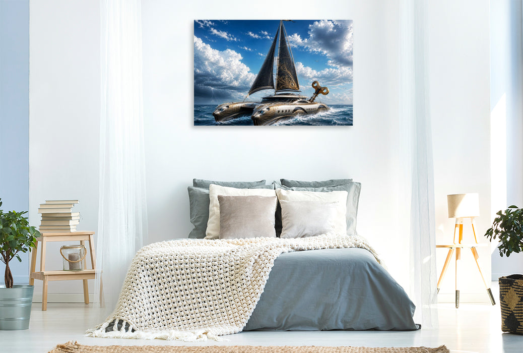 Premium Textil-Leinwand Der Katamaran