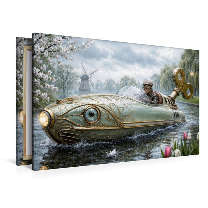 Premium Textil-Leinwand Das Windschlüsselboot