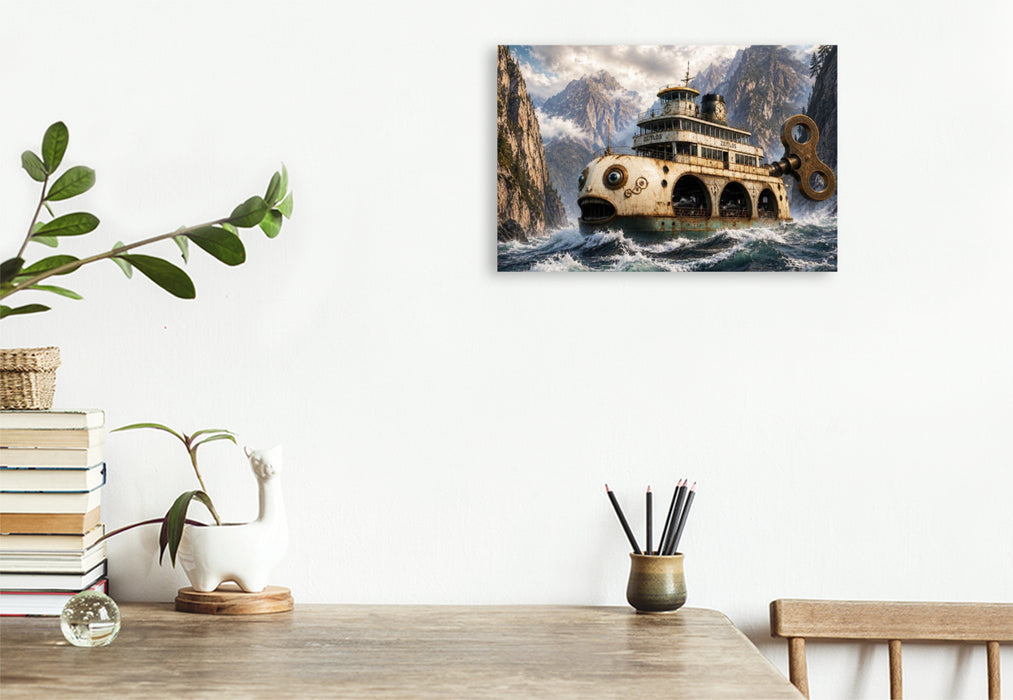 Premium Textil-Leinwand Die Fjordfähre