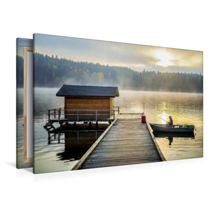 Premium Textil-Leinwand Steg der stillen Stunden.