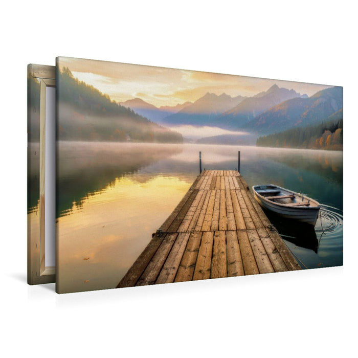 Premium Textil-Leinwand Wo Wasser und Zeit gemeinsam atmen.