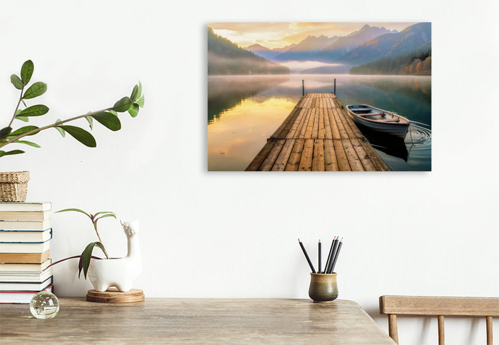 Premium Textil-Leinwand Wo Wasser und Zeit gemeinsam atmen.