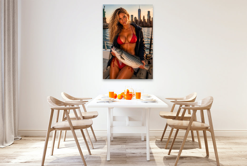 Premium Textil-Leinwand Die Dame von Manhattan