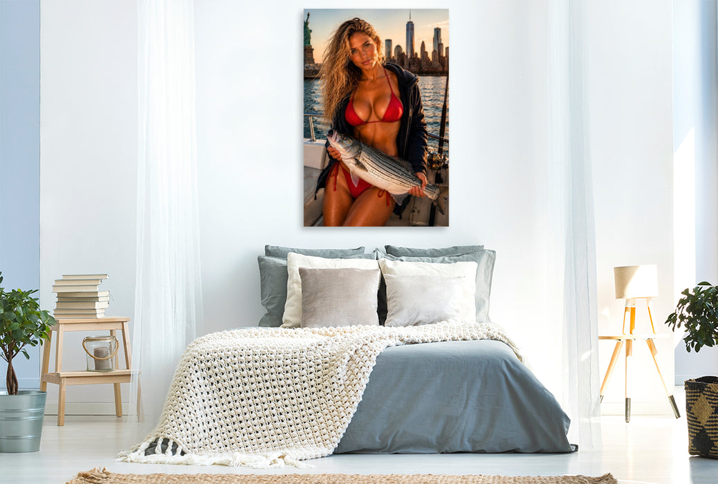Premium Textil-Leinwand Die Dame von Manhattan