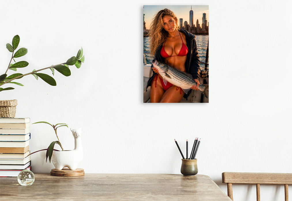 Premium Textil-Leinwand Die Dame von Manhattan