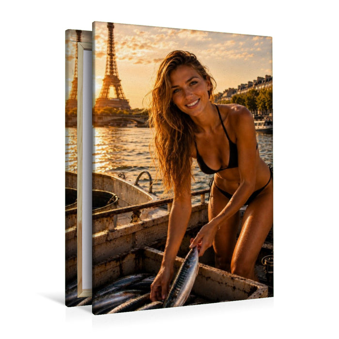 Premium Textil-Leinwand Die Dame von Paris