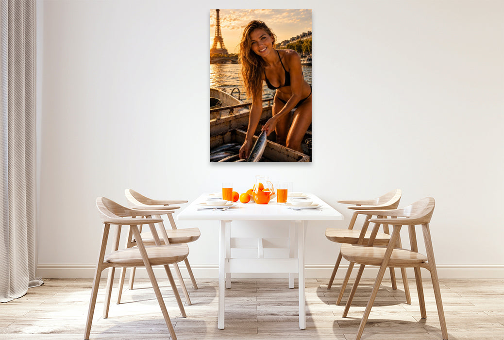 Premium Textil-Leinwand Die Dame von Paris