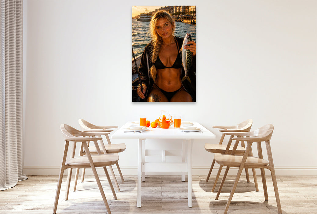 Premium Textil-Leinwand Die Frau des Wassers