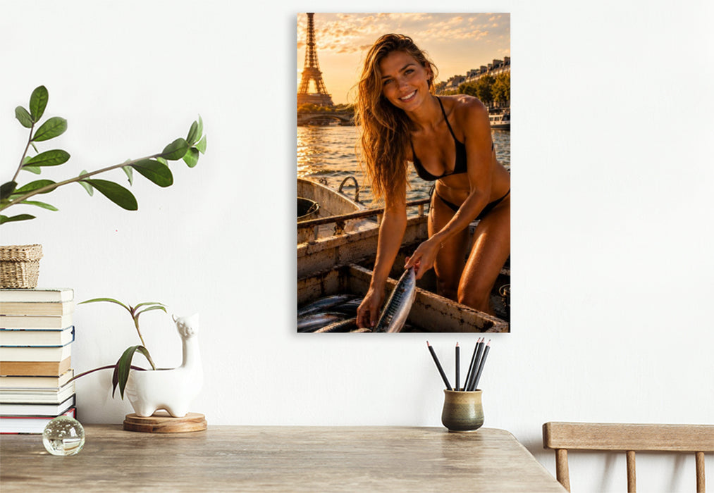 Premium Textil-Leinwand Die Dame von Paris