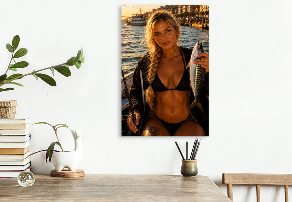 Premium Textil-Leinwand Die Frau des Wassers