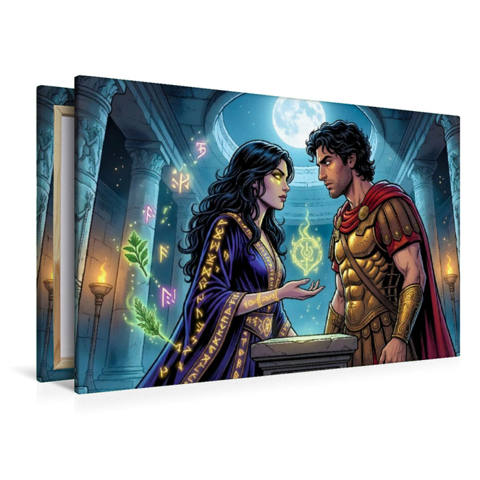 Premium Textil-Leinwand Medea hilft Jason