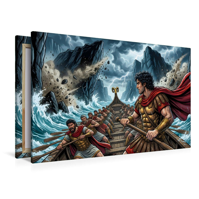 Premium Textil-Leinwand Die Symplegaden durch die tödlichen Felsen hindurch