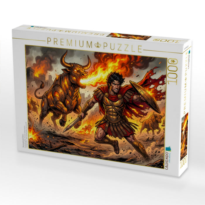 Feuerspeiende Stiere - CALVENDO Foto-Puzzle'