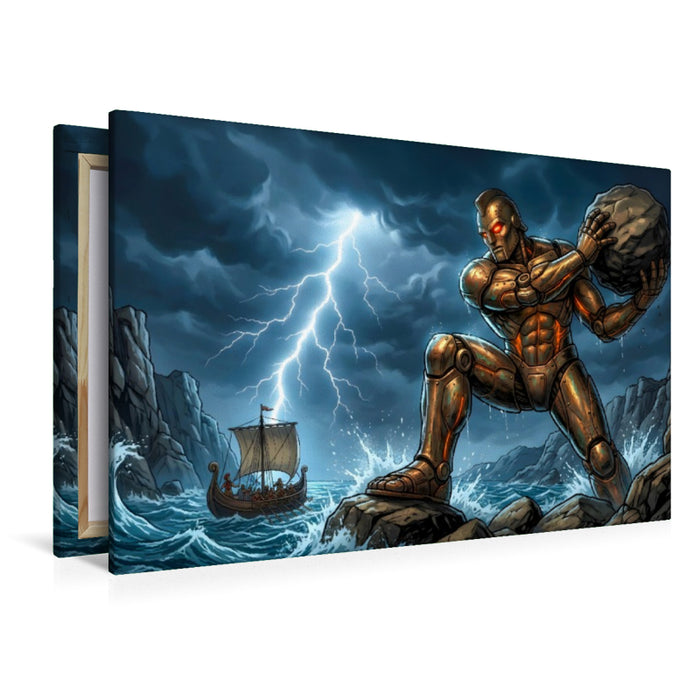 Premium Textil-Leinwand Talos, der Bronze-Wächter