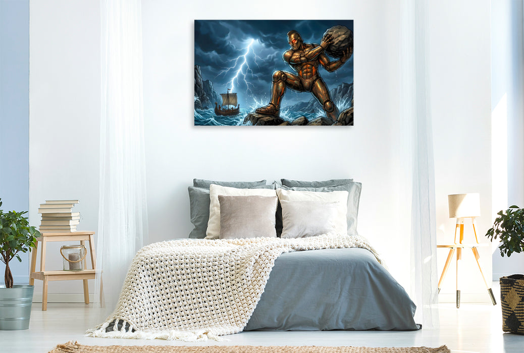 Premium Textil-Leinwand Talos, der Bronze-Wächter