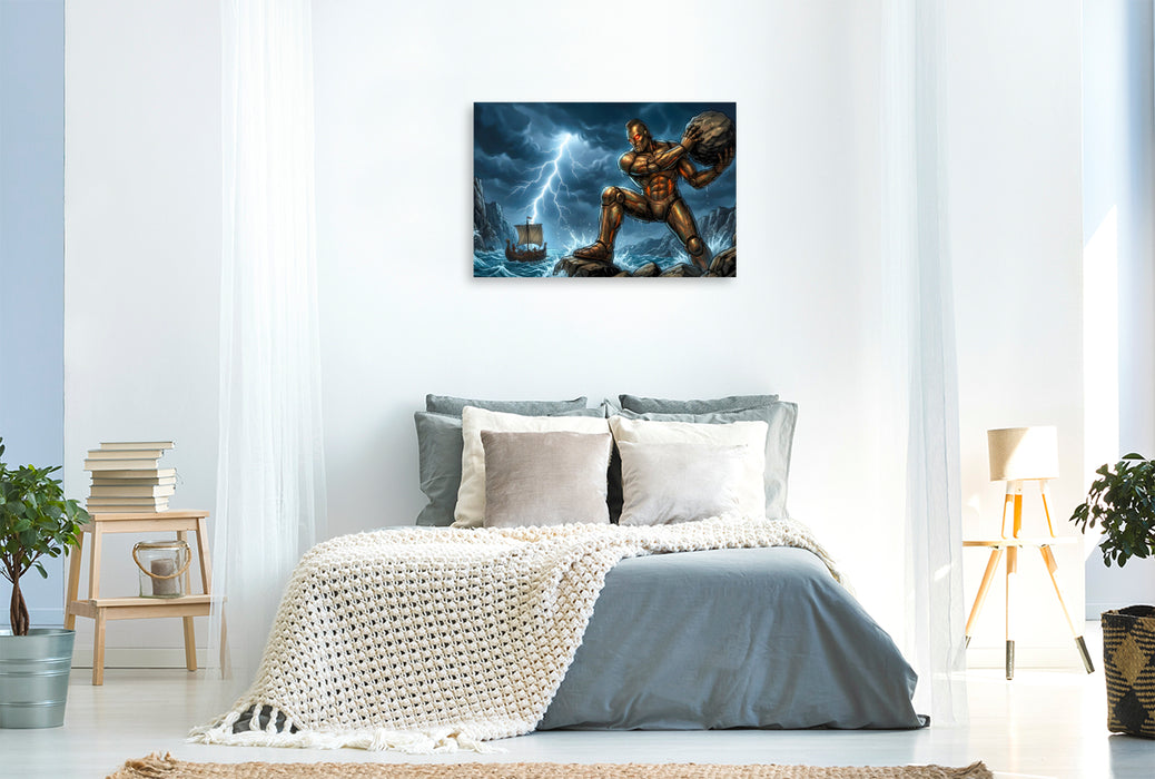Premium Textil-Leinwand Talos, der Bronze-Wächter