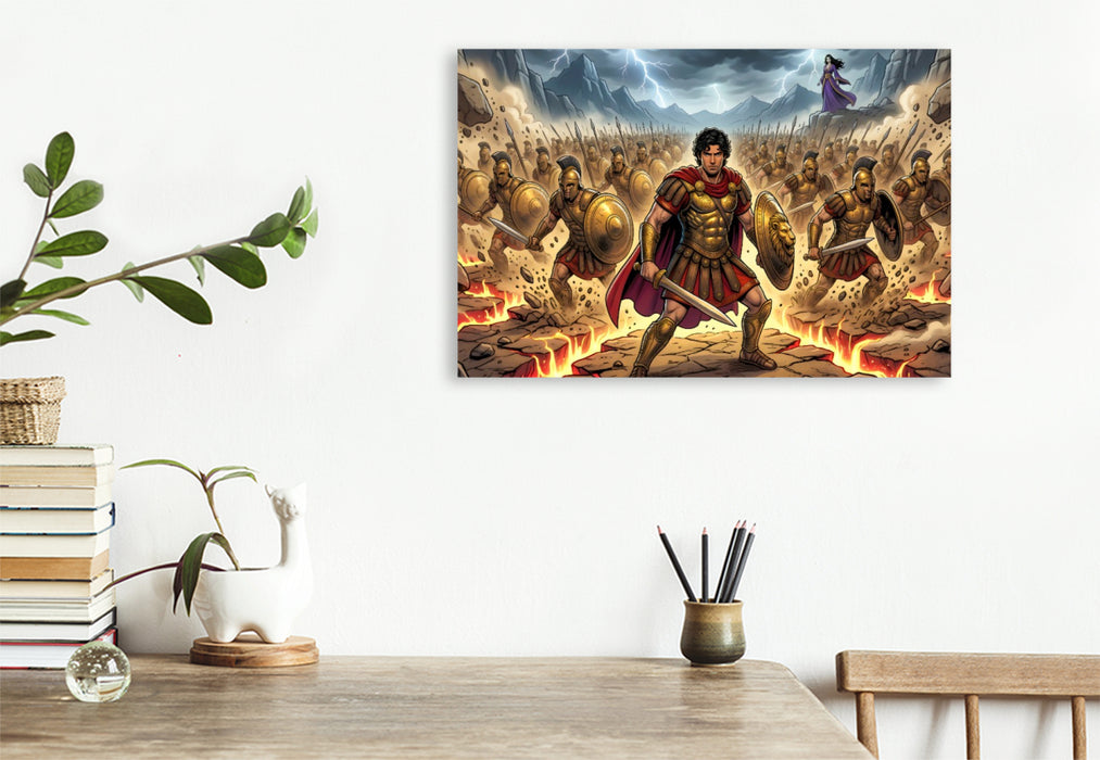 Premium Textil-Leinwand Aus Drachenzähnen wächst eine Armee