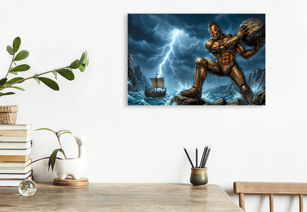 Premium Textil-Leinwand Talos, der Bronze-Wächter