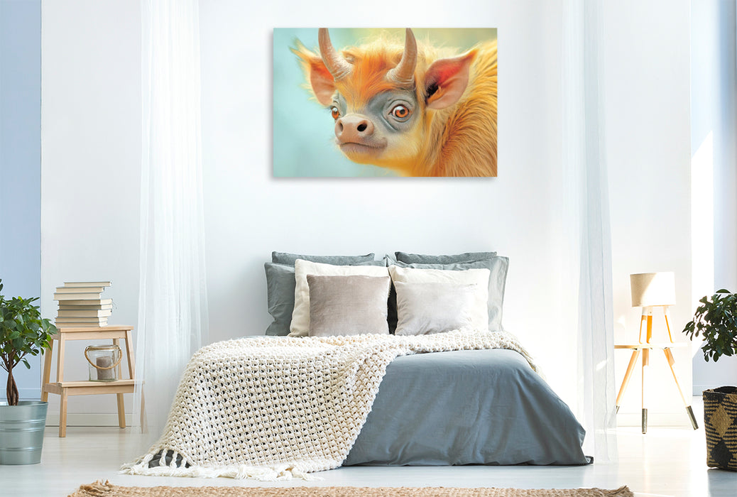 Premium Textil-Leinwand Entzückend seltsame Tierwesen
