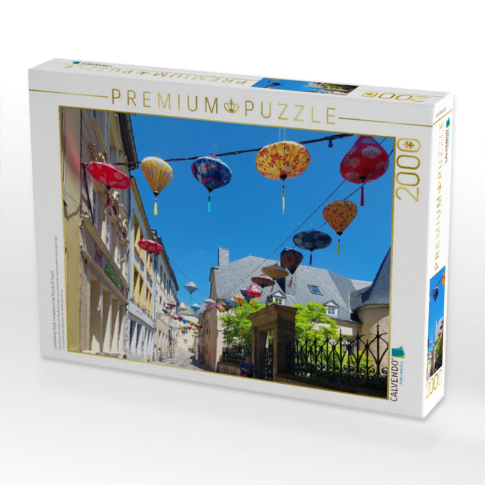 Luxemburg-Stadt, Lampions in der Rue du St. Esprit - CALVENDO Foto-Puzzle'