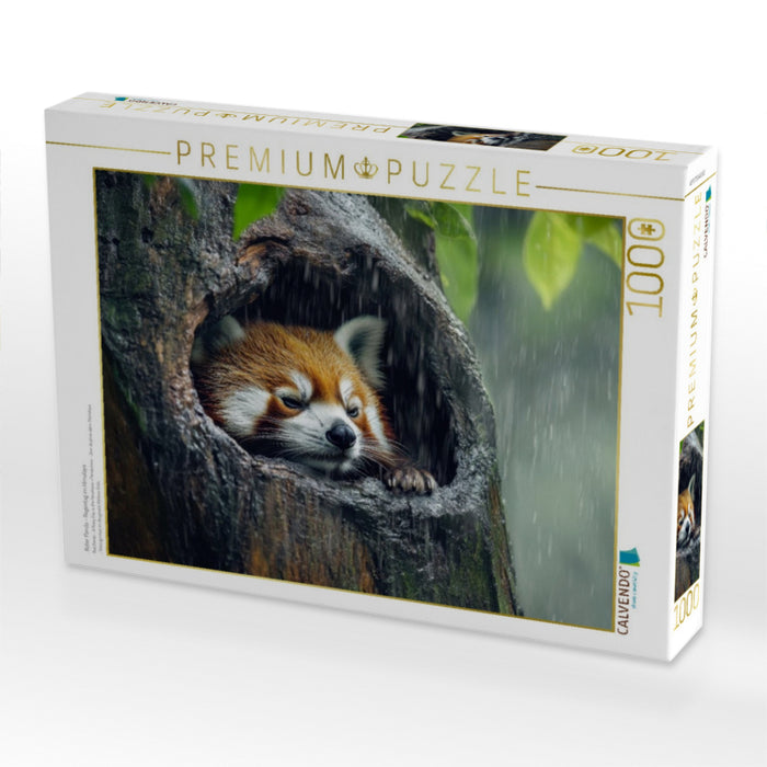 Roter Panda - Regentag im Himalaya - CALVENDO Foto-Puzzle'