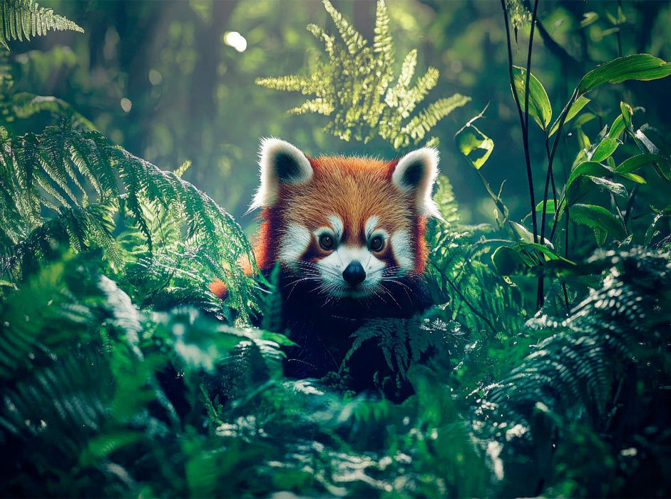 Roter Panda - Zwischen Farnen und Licht - CALVENDO Foto-Puzzle'