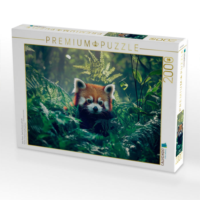 Roter Panda - Zwischen Farnen und Licht - CALVENDO Foto-Puzzle'