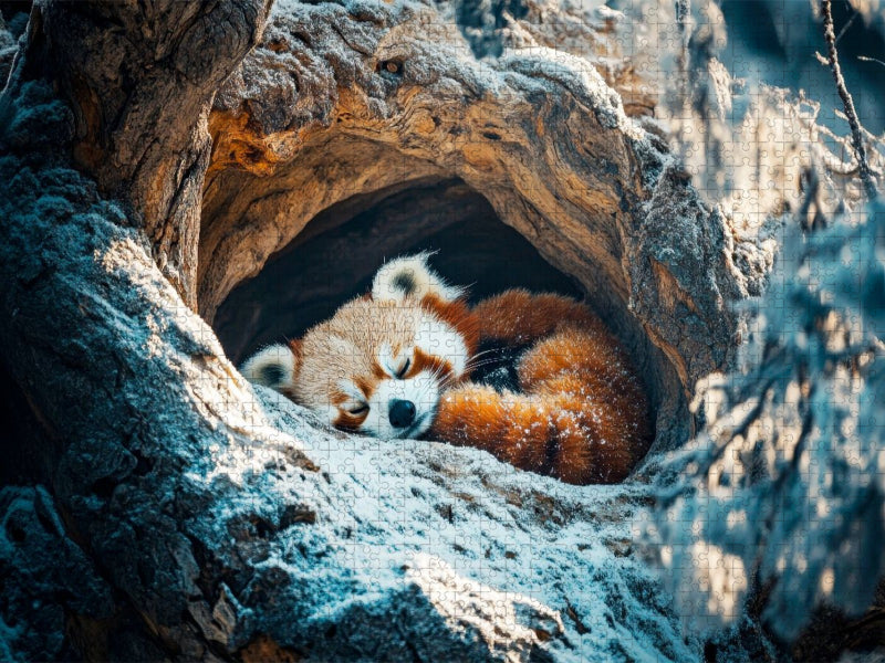 Roter Panda - Stille im Himalaya-Wald - CALVENDO Foto-Puzzle'