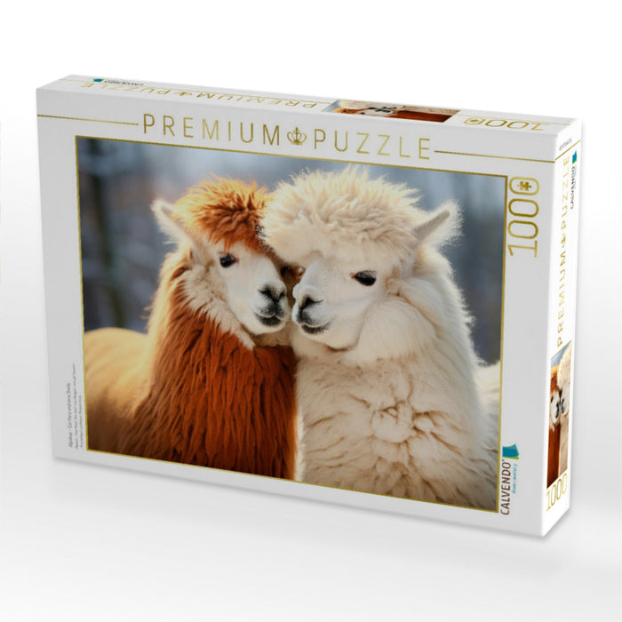 Alpakas - Ein Herz und eine Seele - CALVENDO Foto-Puzzle'