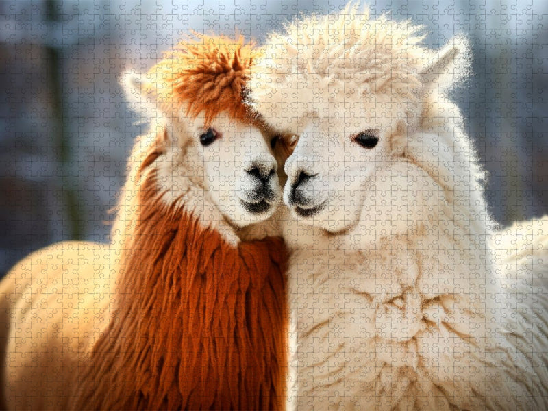 Alpakas - Ein Herz und eine Seele - CALVENDO Foto-Puzzle'