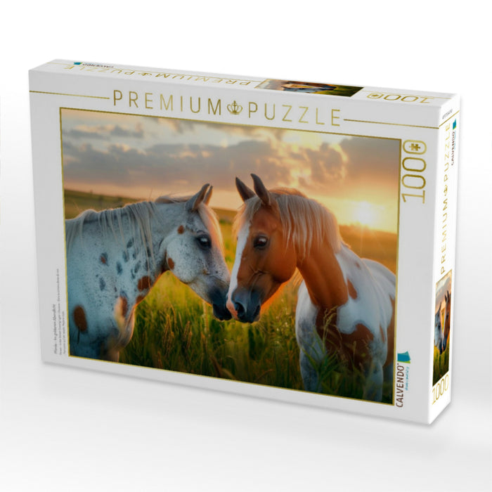 Pferde - Im goldenen Abendlicht - CALVENDO Foto-Puzzle'