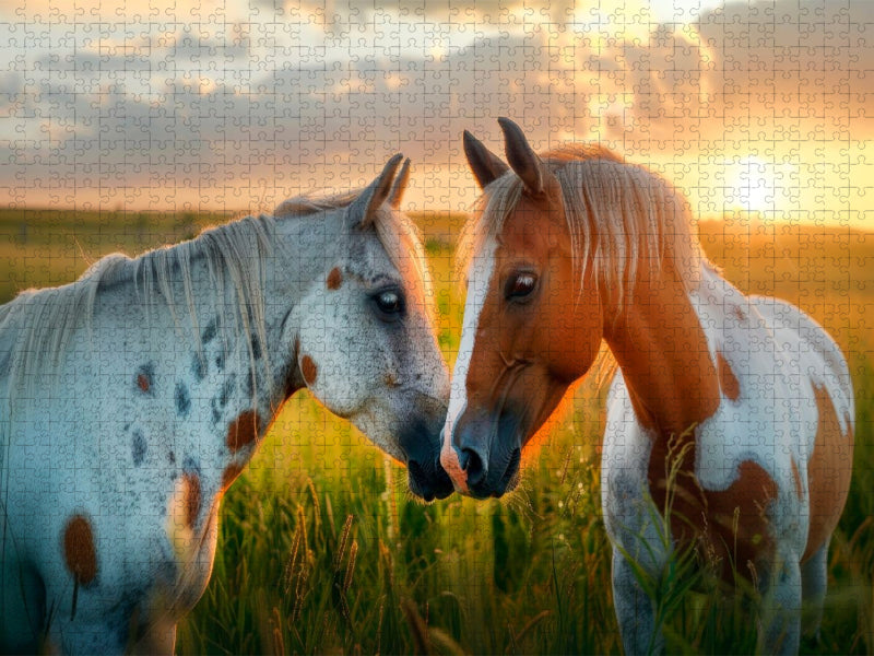 Pferde - Im goldenen Abendlicht - CALVENDO Foto-Puzzle'