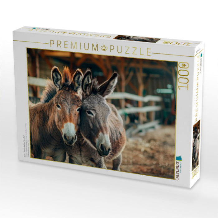 Esel - Zweisamkeit auf dem Hof - CALVENDO Foto-Puzzle'