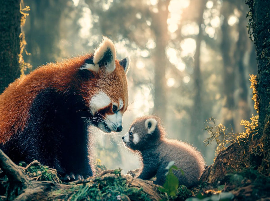 Rote Pandas - Mutterliebe im Himalaya - CALVENDO Foto-Puzzle'