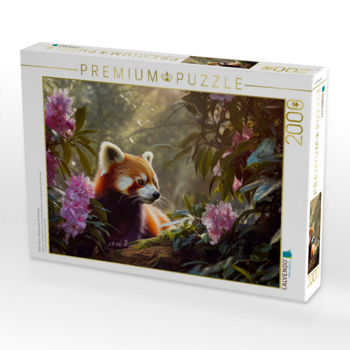 Roter Panda - Blütenzauber im Himalaya - CALVENDO Foto-Puzzle'